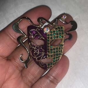 Vintage Carnival Mask Brooch